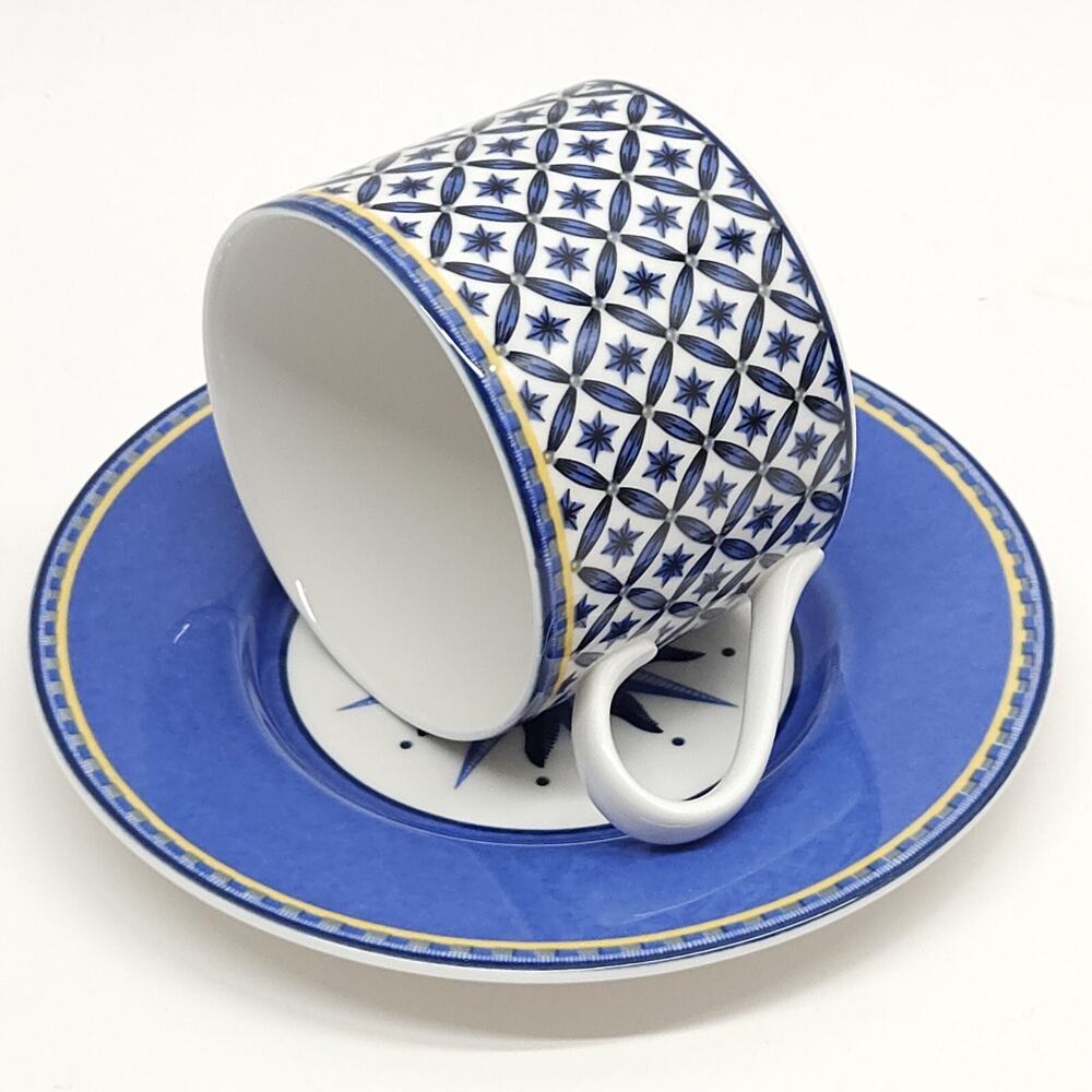 Victoria & Beale Cup Saucer Set Blue Star Williamsburg French Replacement 2.25"H
